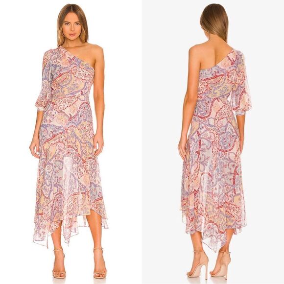 Veronica Beard Kimber Asymmetrical Dress Paisely Size 4 - Picture 1 of 12
